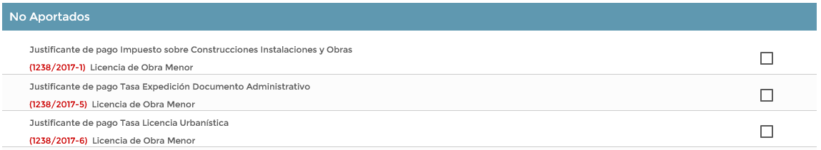 1. Rejilla de Justificantes pendientes de aportar